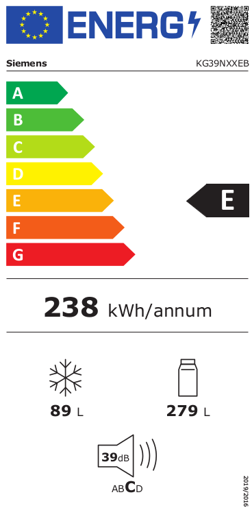 Siemens KG39NXXEB Koelvries combinatie