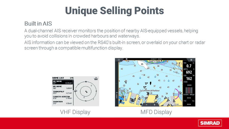 Simrad RS40 marifoon met AIS-ontvanger