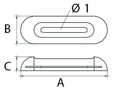 Talamex Magnesium anode 0.35 kg opschroefbaar 200x65x35 mm