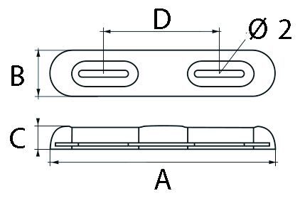 Talamex Magnesium anode 0.75 kg opschroefbaar 320x65x35 mm