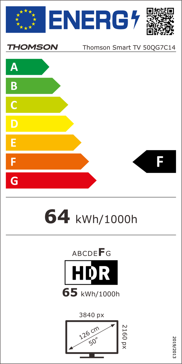 Thomson 50QG7C14 QLED Pro scherm met Google smart TV