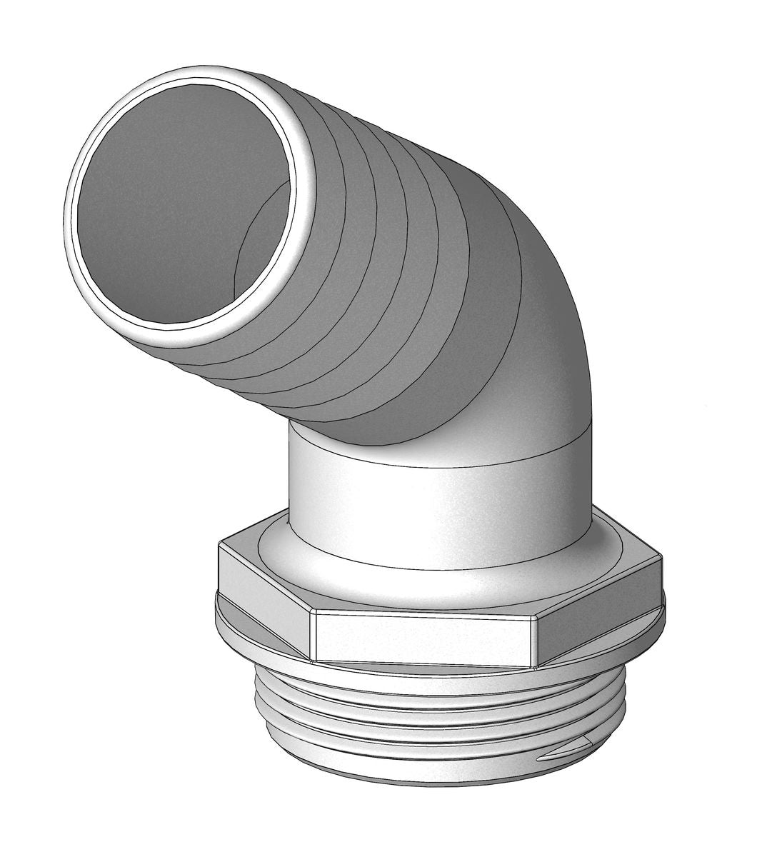 TruDesign Aquavalve 1 1/2 inch BSP buitendraad met 38 mm tule 120° bocht inclusief pakking blauw