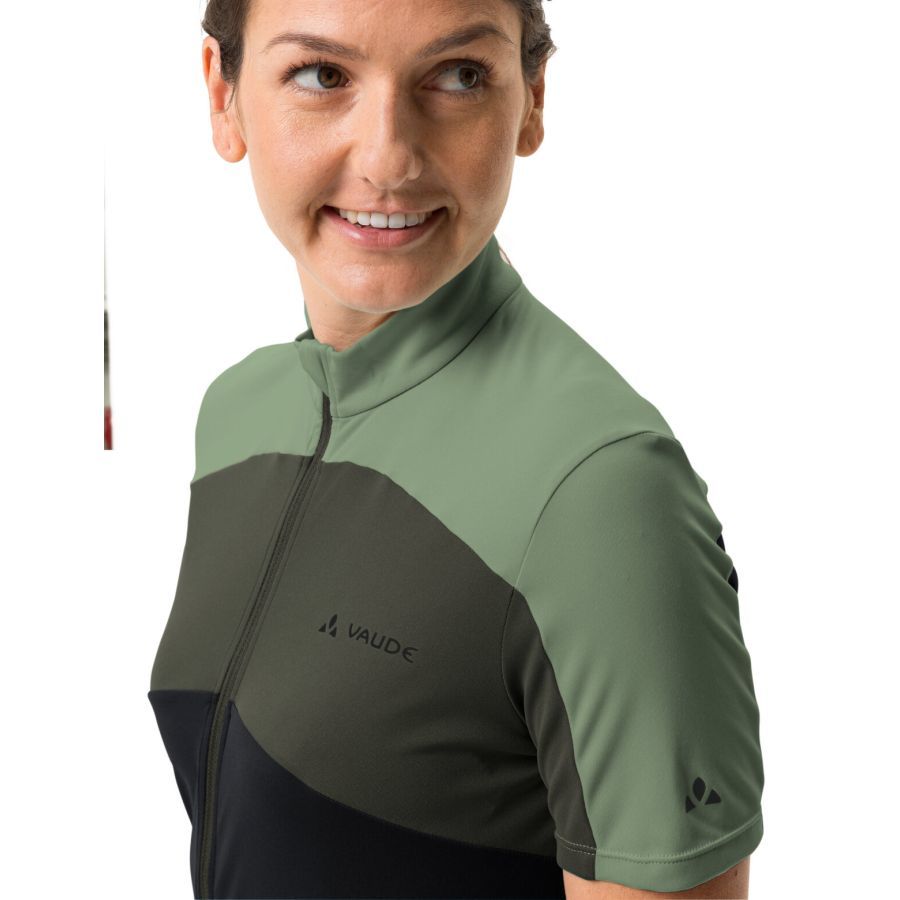Vaude Matera FZ Tricot fietsshirt korte mouwen groen dames