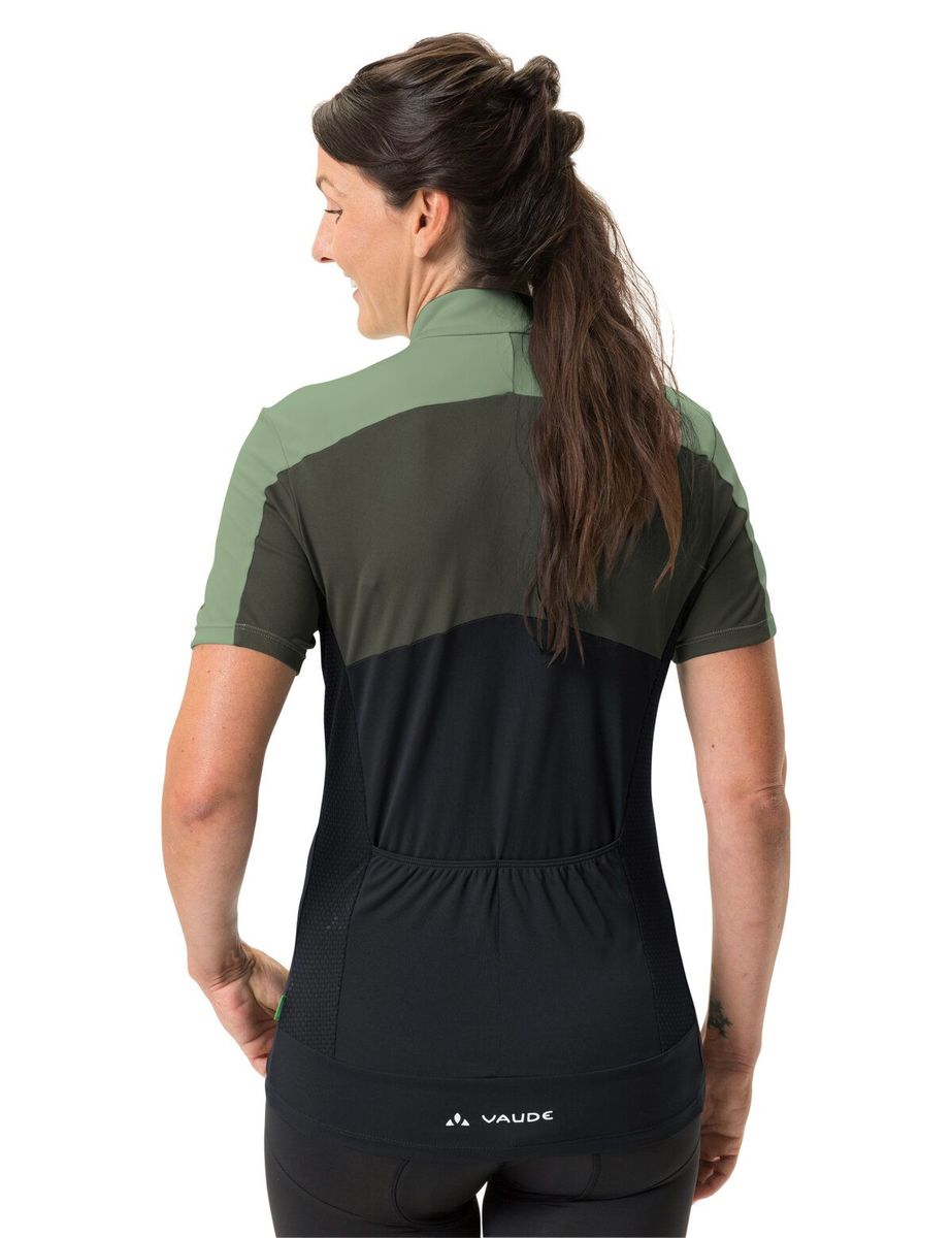 Vaude Matera FZ Tricot fietsshirt korte mouwen groen dames