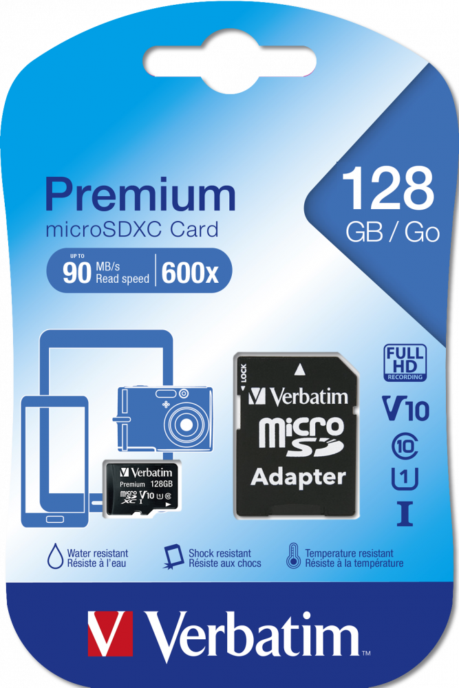 Verbatim VB44085 Micro SDXC Card 128 Gb Class 10 incusief adapter