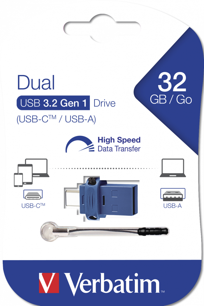 Verbatim VB49966 USB DRIVE 3.0 STORE ´N´ GO DUAL DRIVE 3.0 / USB C 32GB