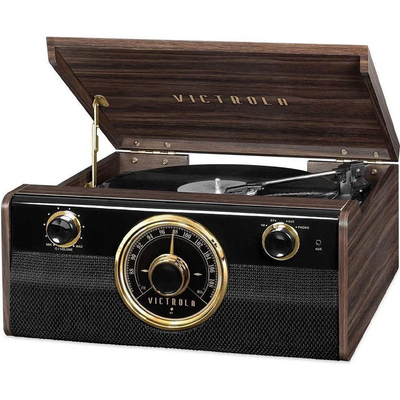 Victrola VTA-240B-ESP Wooden platenspeler met ingebouwde versterker, FM radio en Bluetooth