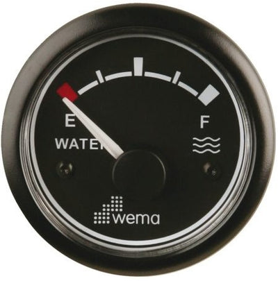 Wema Tankmeter Water Instrument, Zwarte Wijzerplaat