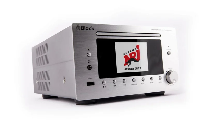 Block Audio MHF-900 SOLO Silver Micro model met ingebouwde CD speler en klok