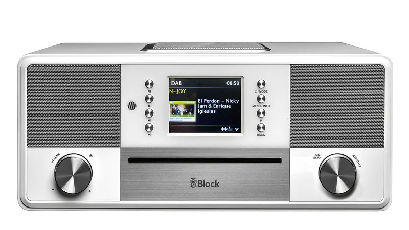 Block Audio SR-50 White Alles-in-één stereo 2.1 radio met CD speler