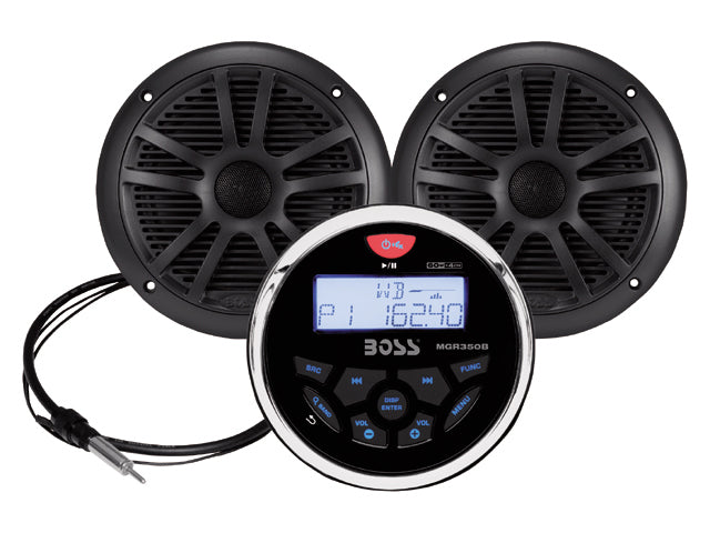 Boss MCKGB350B marine radio pack met speakers en antenne