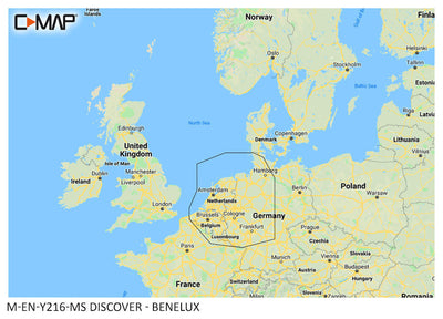 C-Map EN-Y216-MS Discover - Benelux binnenwater en kust waterkaart