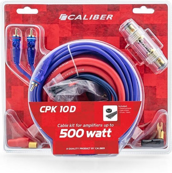 Caliber CPK10D kabelset voor versterker tot 500 watt