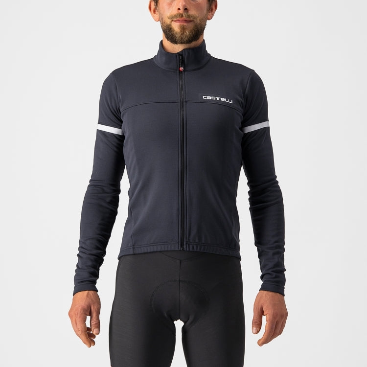 Castelli Fondo 2 fietsshirt lange mouwen zwart met wit heren