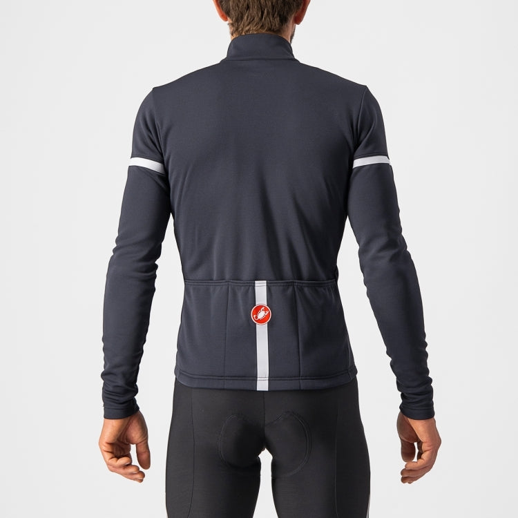 Castelli Fondo 2 fietsshirt lange mouwen zwart met wit heren