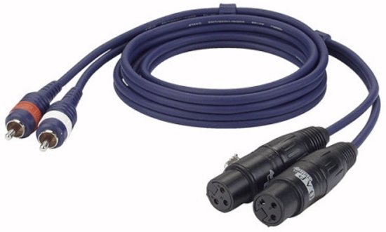 DAP Audio FL253 2x XLR female - 2x RCA verloopkabel van 3 meter