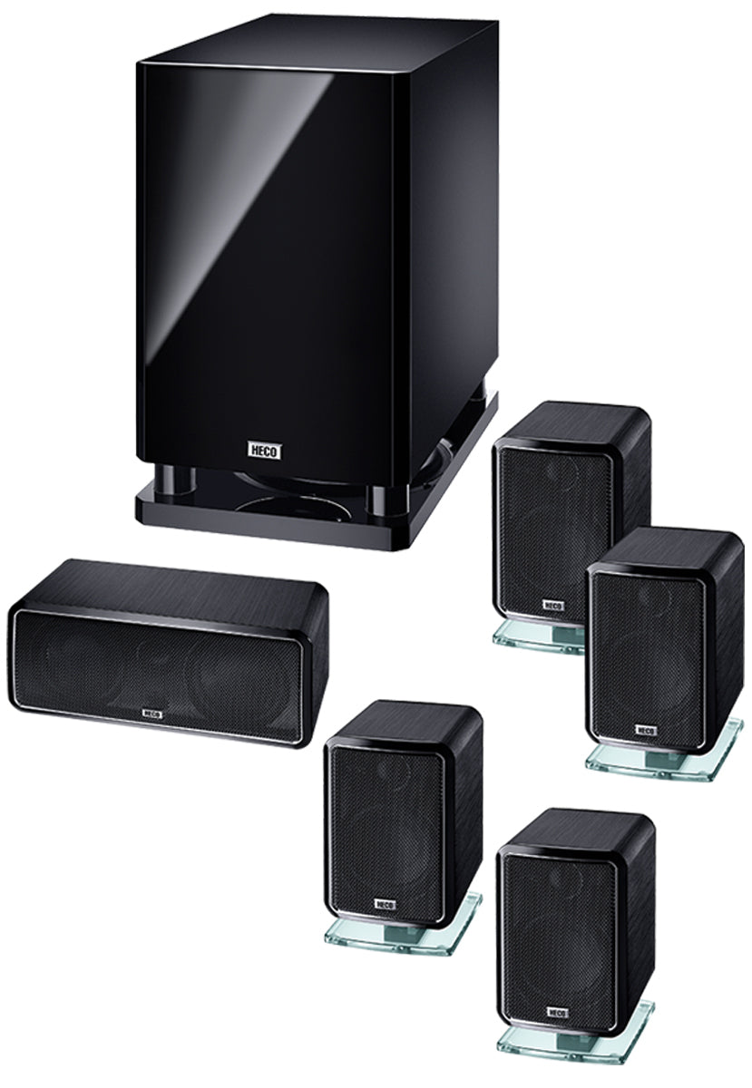 Heco Ambient 5.1 A met actieve subwoofer en 5 satelliet speakers (Showroommodel)