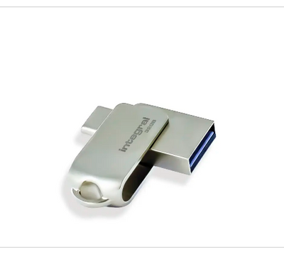 Integral 32GB 360C Dual Type-C & USB3.0 Flash Drive, draaibare geheugen stick