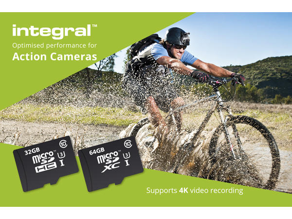 Integral 64GB Action Cam SD-carD 100mb read 60mb write, geschikt voor dashcam, bodycam, drones