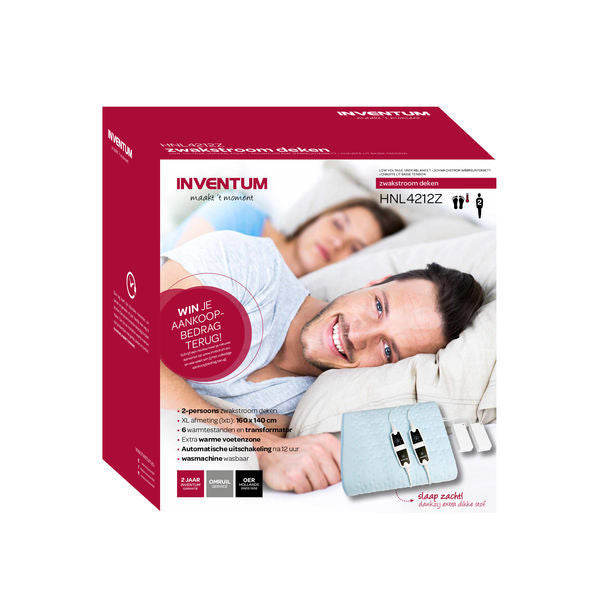 Inventum HNL4212Z elektrisch deken met extra voetenzone voor 2 persoons