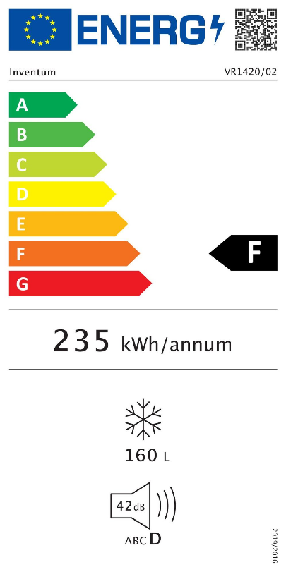 Inventum VR1420W kastmodel vriezer, 142 cm hoog
