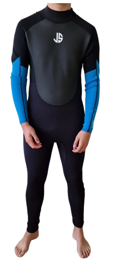 JS Watersports Maui Flex 3/2 fullsuit wetsuit zwart/blauw heren