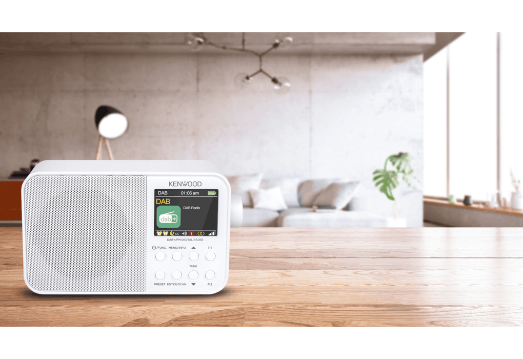Kenwood CR-M30DAB-W Compact radio met FM, DAB+radio en Bluetooth, 2000 mAH accu