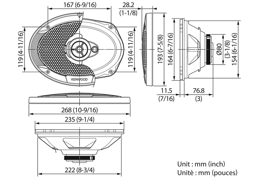 Kenwood KFC-S6966 3-weg systeem (prijs per paar)