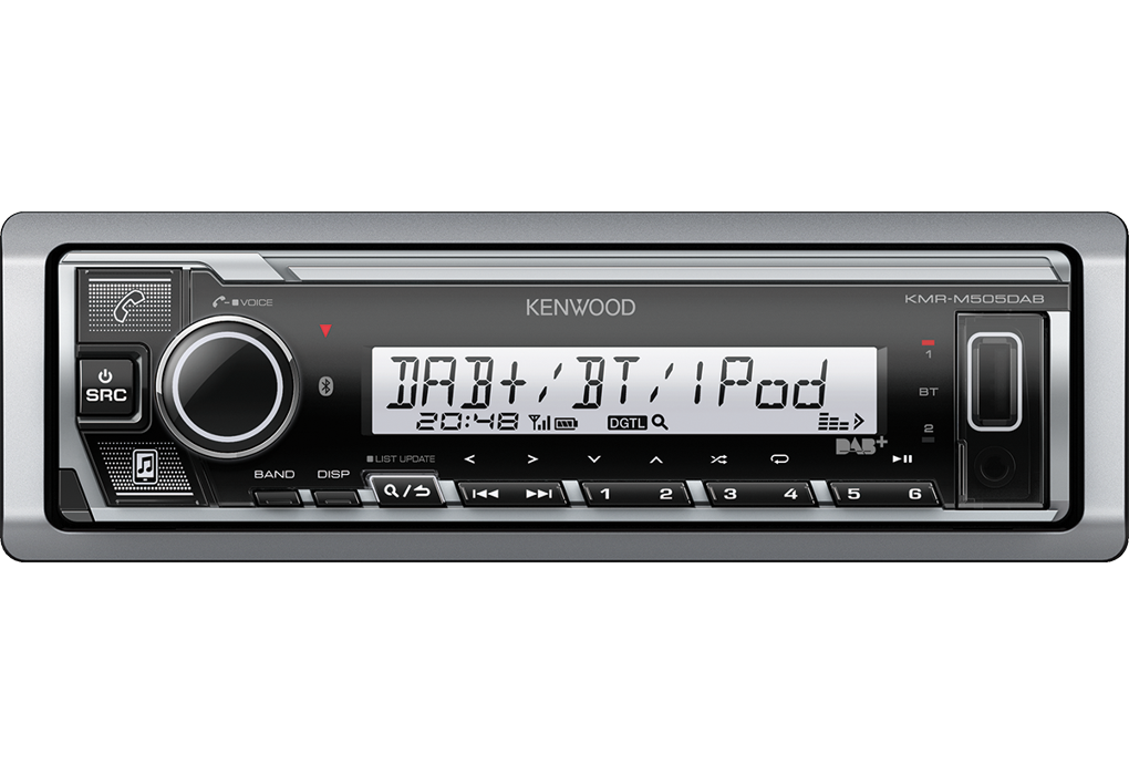 Kenwood KMR-M505DAB auto- of bootradio met multicolor display, vochtbestendig
