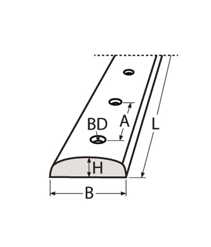 Marinetech 8263414GEB schuurlijst gebeitst gepolijst en geboord 14x4 3mtr