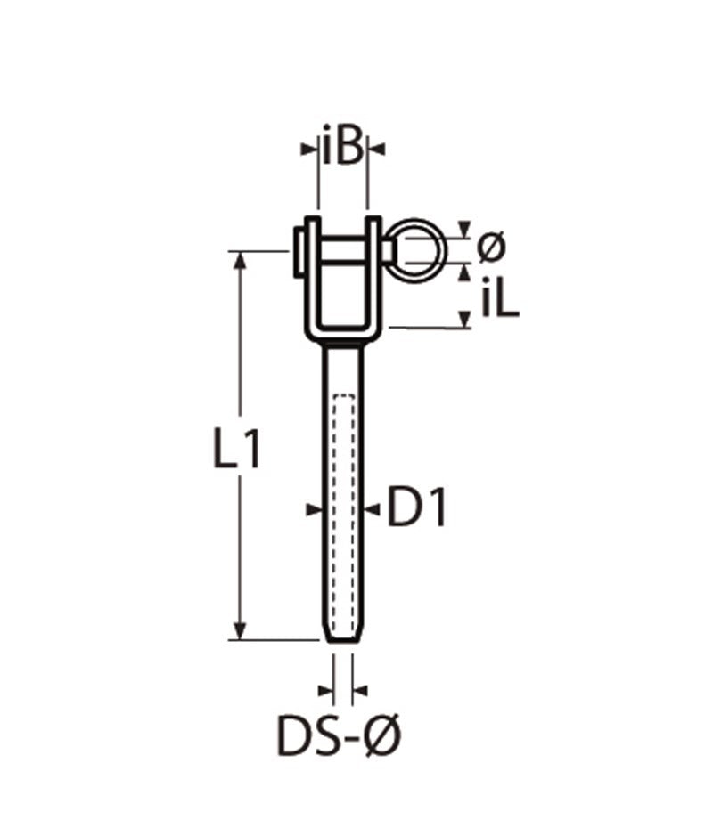 Marinetech 8280405 Gaffelterminal Gelast 5,0mm x 84mm