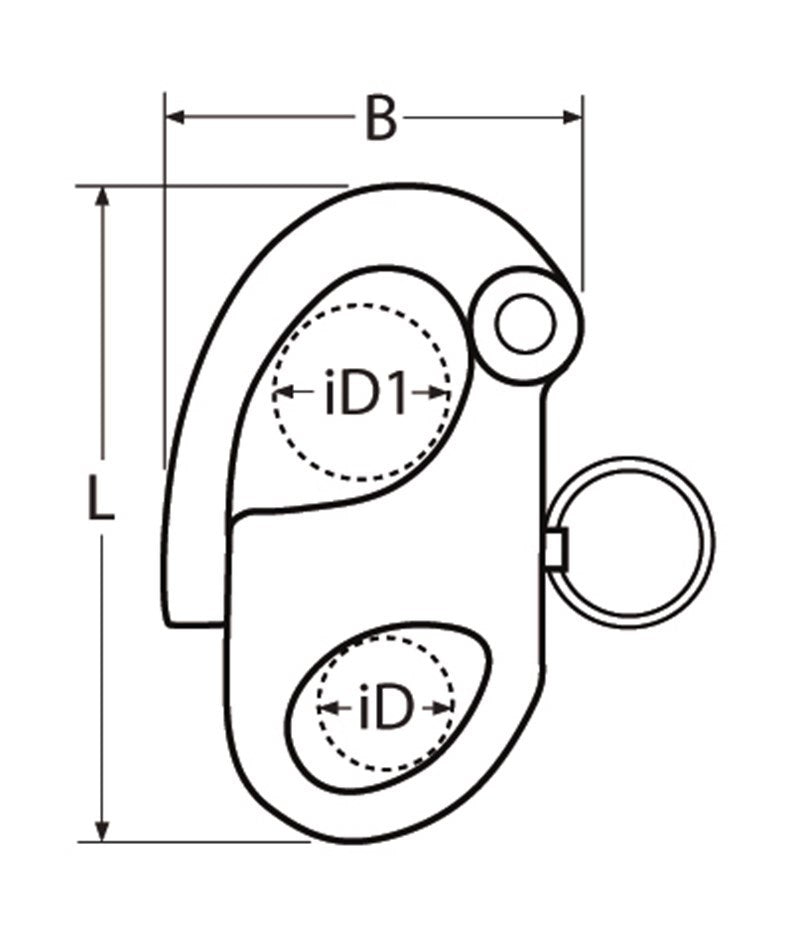 Marinetech 8288466 Snapsluiting met vast Oog 66mm BL: 2.800kg