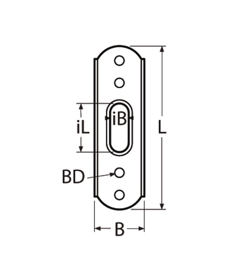 Marinetech 8302406 Ankerplaat T-Terminal 6x122 mm