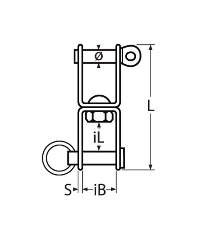 Marinetech 8364212 47 Dubbele Plaatwartel 12x47 mm