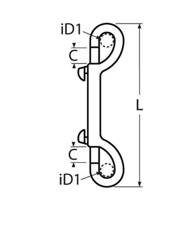 Marinetech 84164115 Dubbele Musketonhaak 115mm BL: 200kg