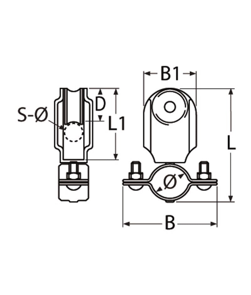 Marinetech 85262WIRBEL Scepter Geleideblok met Wartel 25mm