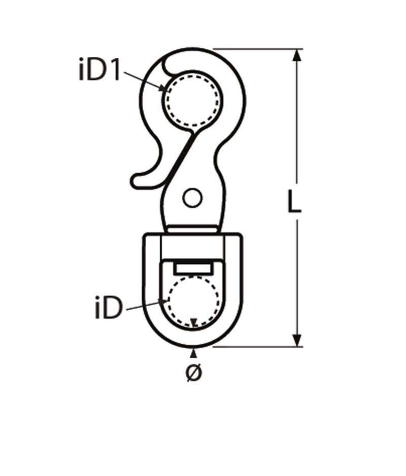 Marinetech 8534413 Snapsluiting met Warteloog 13mm x 65mm