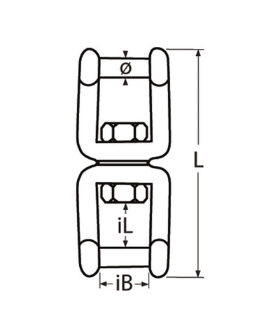 Marinetech 8535405 Dubbele Wartel met Imbus 5mm BL: 600kg