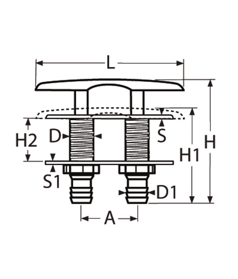 Marinetech 88274200 Kikker Verzinkbaar 200x70 mm