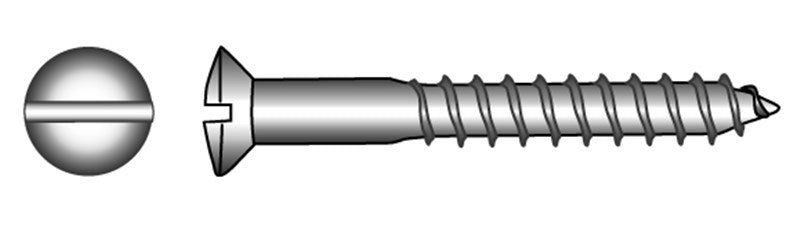 Marinetech 90095425 12 Houtschroef LK/Zaagsnede 2.5x12 (10stk) DIN95