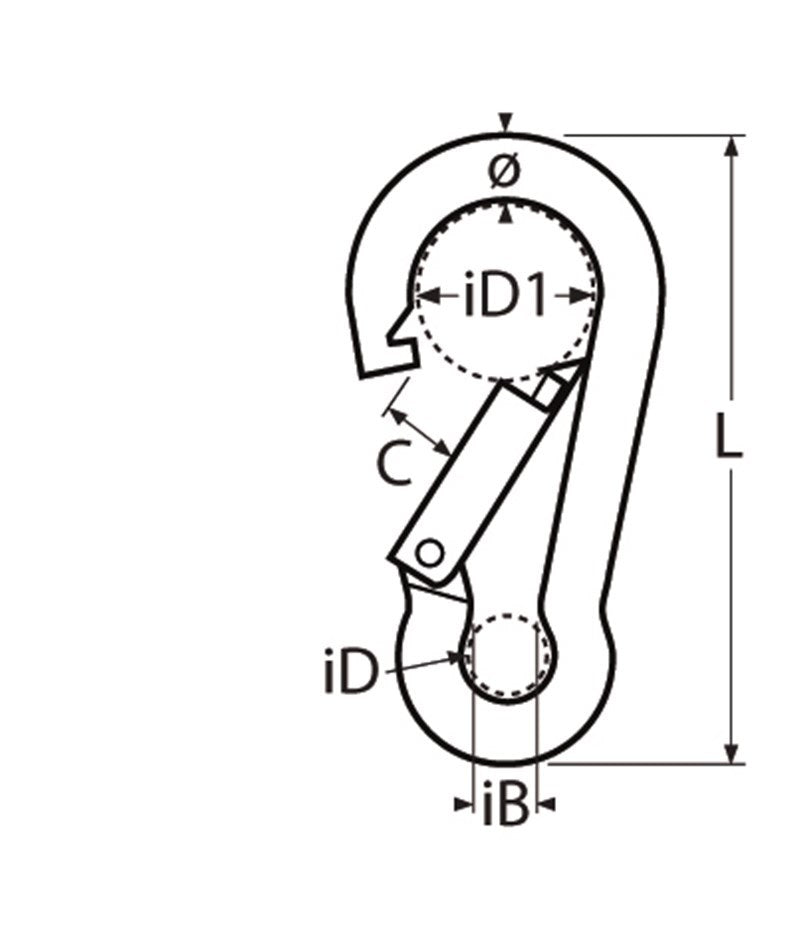 Marinetech Karabijnhaak 11x120 mm BL: 1.250kg