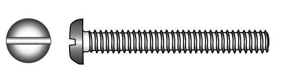 Marinetech Metaalschroef CK M6x40 + moer / Zaagsnede (4 stuks) DIN84