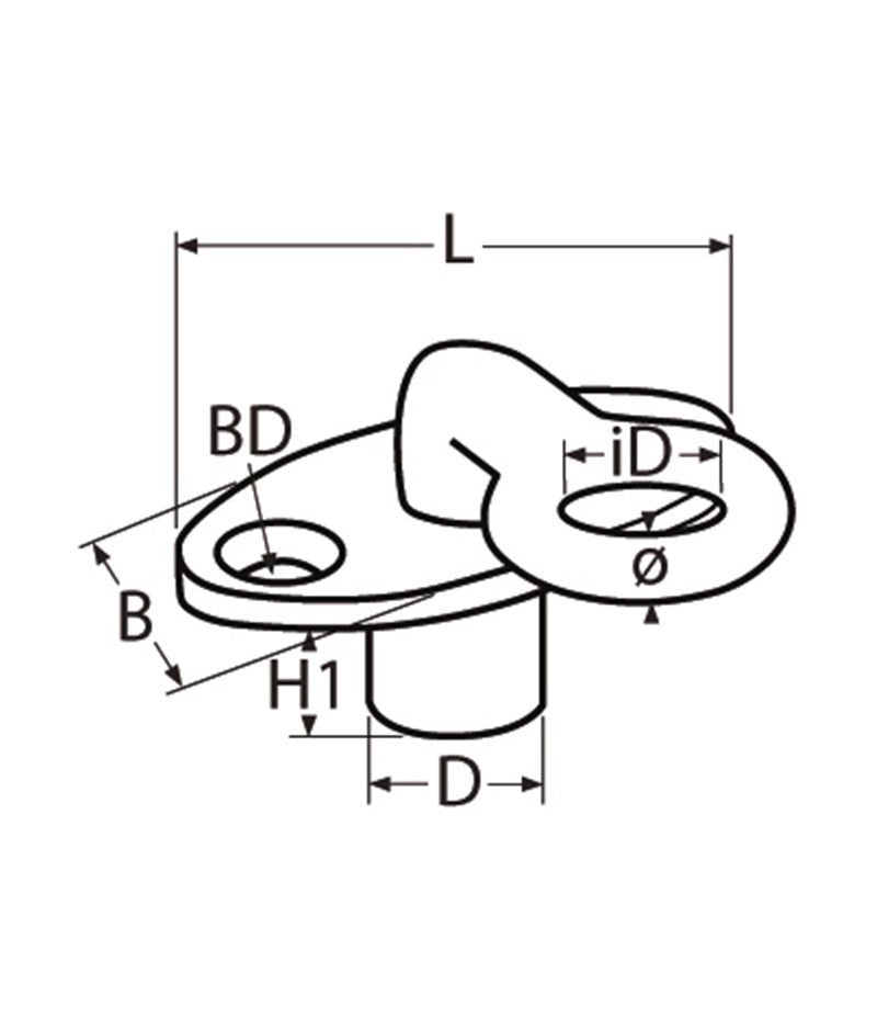 Marinetech Oogslot 90° Inbouw 44mm