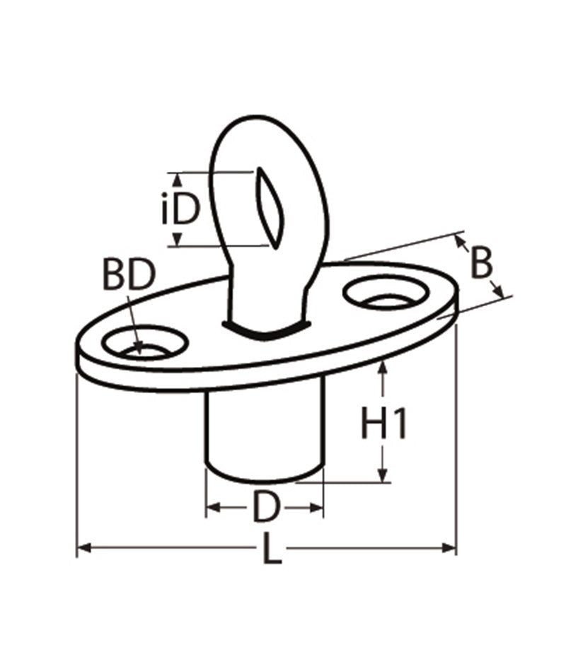 Marinetech Oogslot Inbouw 44mm recht model