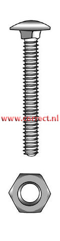 Marinetech Slotbout met Moer M6x40 (4 stuks) DIN603