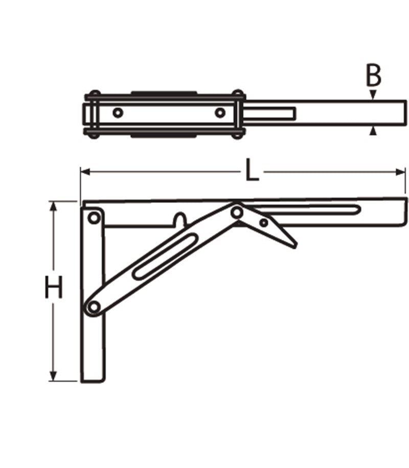 Marinetech Tafelbladhouder 165x305 Klapbaar