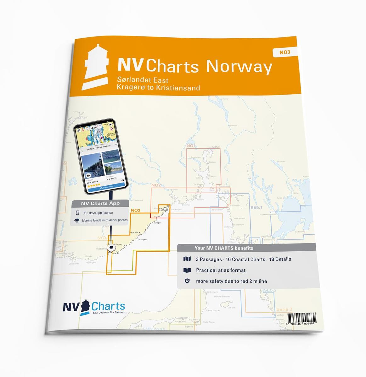 NV Atlas Noorwegen NO3 Sorlandet Ost - Kristiansand til Kragero