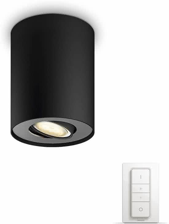 Philips PILLAR HUE single zwart met dimmerswitch