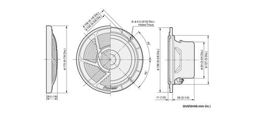 Pioneer TS-MR1600 marine speaker 16CM,  DUO CONE, 100 Watt, 90DB