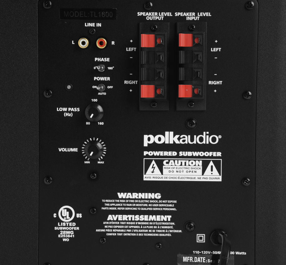 Polk TL-1600 zwart 5.1 surround speaker set